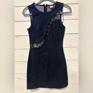 Venus Dark Blue Denim Dress with Cut out Details. Size 2